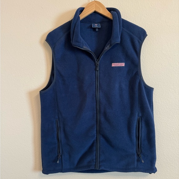 Vineyard Vines Men’s navy Medium Sweater Fleece Vest - Picture 1 of 15